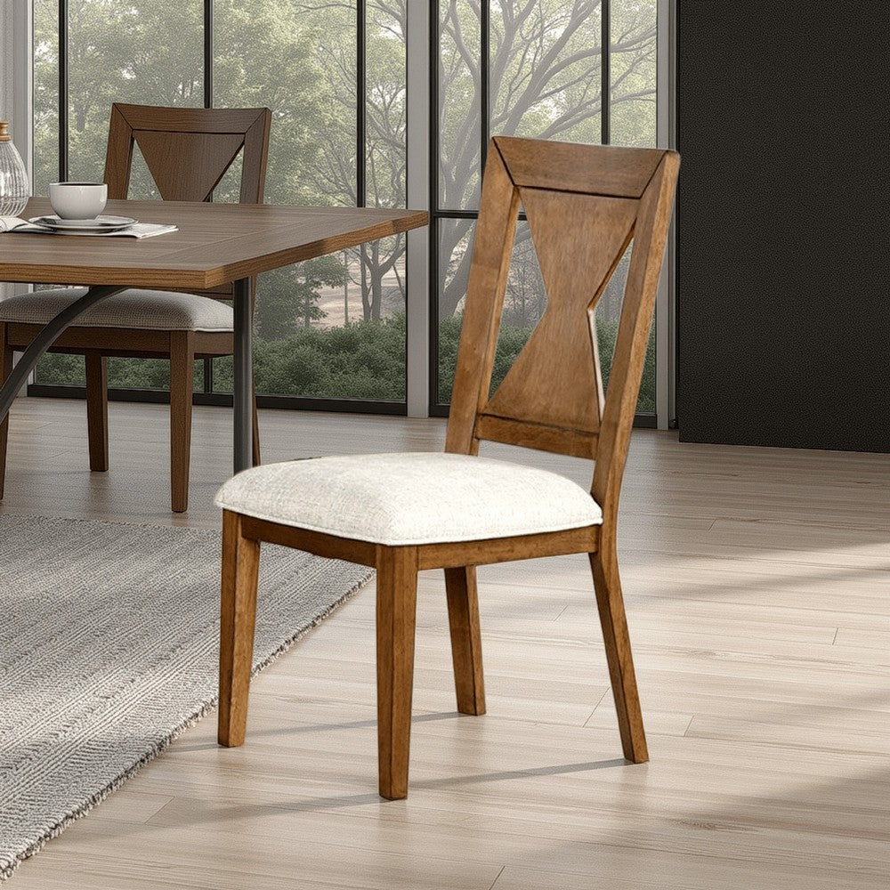 Zivy Dining Side Chair Set of 2 | Hourglass Back | Rustic Brown Wood BM333721