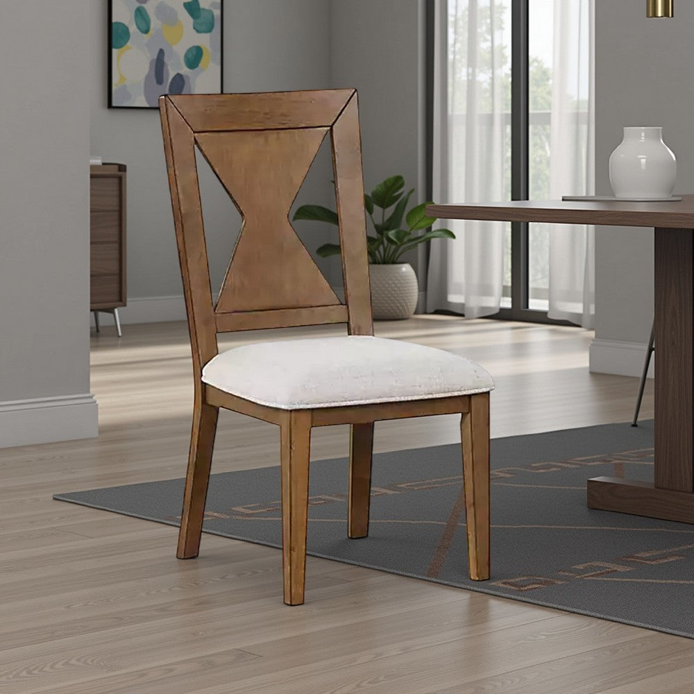 Zivy Dining Side Chair Set of 2 | Hourglass Back | Rustic Brown Wood