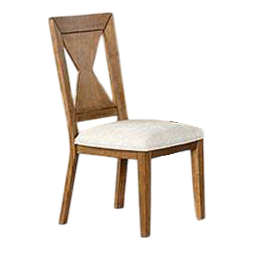 Zivy Dining Side Chair Set of 2 | Hourglass Back | Rustic Brown Wood