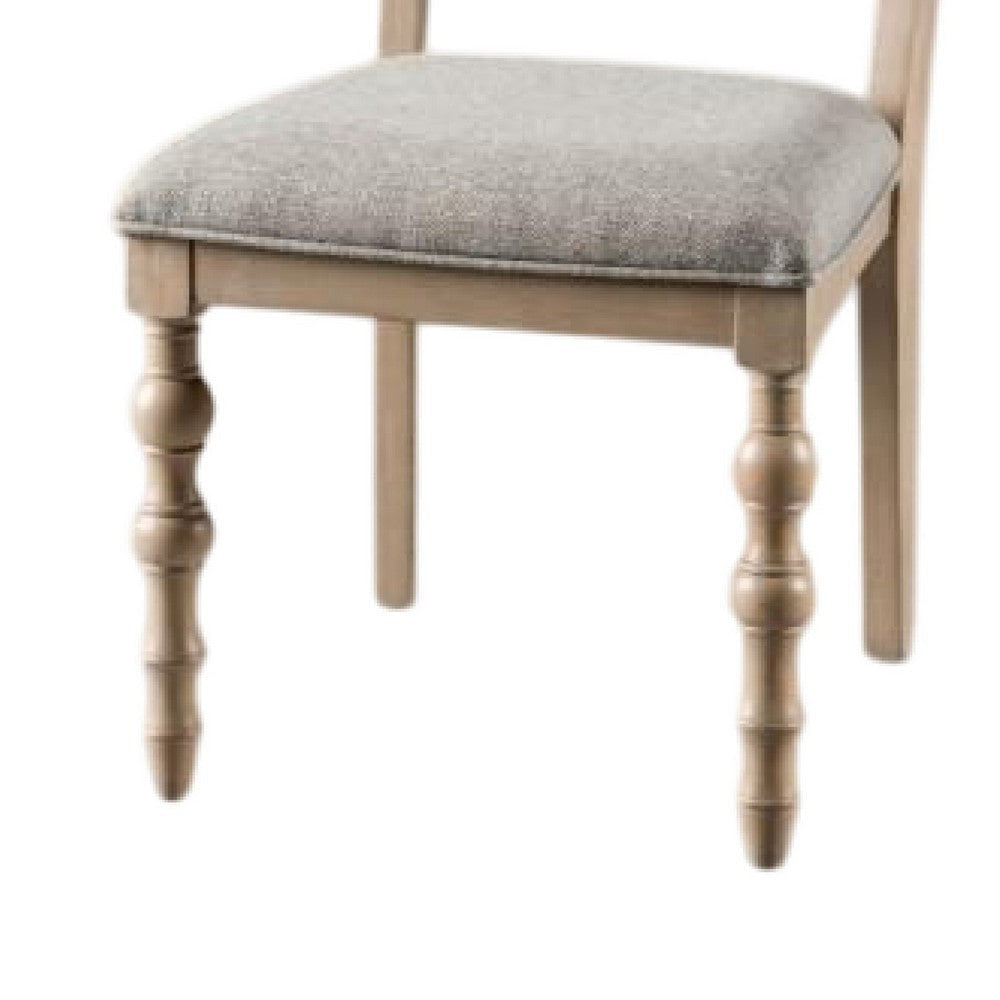 Cherie Dining Chair Set of 2 | Turned Legs | Light Brown Solid Wood BM333722