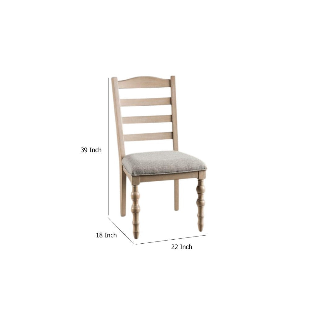 Cherie Dining Chair Set of 2 | Turned Legs | Light Brown Solid Wood BM333722
