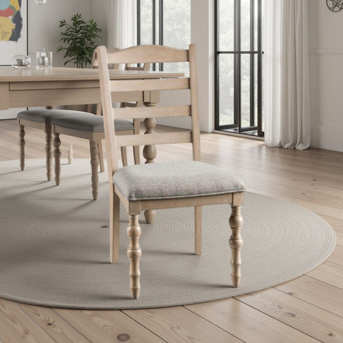 Cherie Dining Chair Set of 2 | Turned Legs | Light Brown Solid Wood