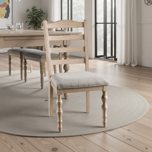 Cherie Dining Chair Set of 2 | Turned Legs | Light Brown Solid Wood