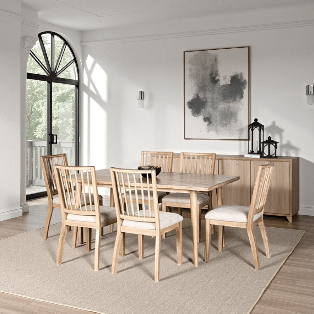 Lucas Dining Table | Rectangular Natural Brown | Solid Wood | 68"