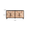 Lucas Sideboard Buffet Console | 4 Doors | Black Brown Wood | 72"