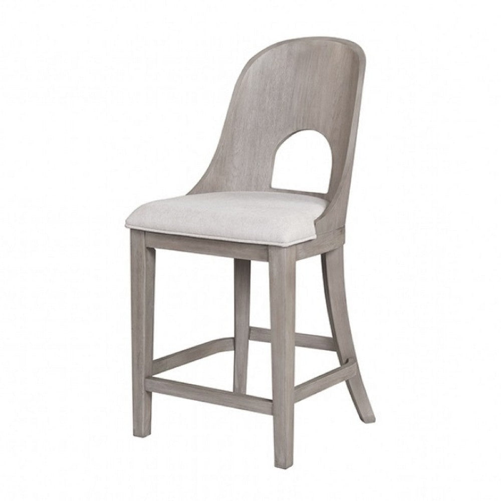 Zoko Counter Height Chair Set of 2 | Curved Cut Out Back | White Wash BM333728