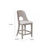 Zoko Counter Height Chair Set of 2 | Curved Cut Out Back | White Wash BM333728