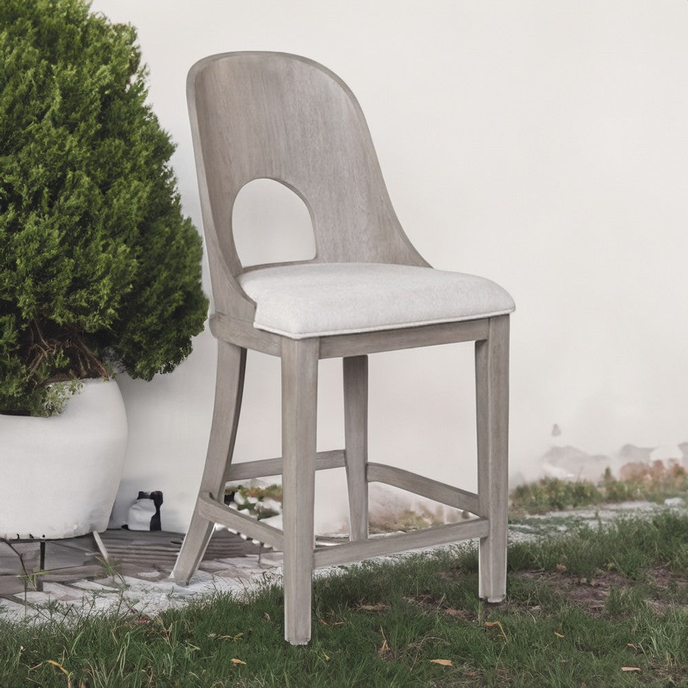 Zoko Counter Height Chair Set of 2 | Curved Cut Out Back | White Wash