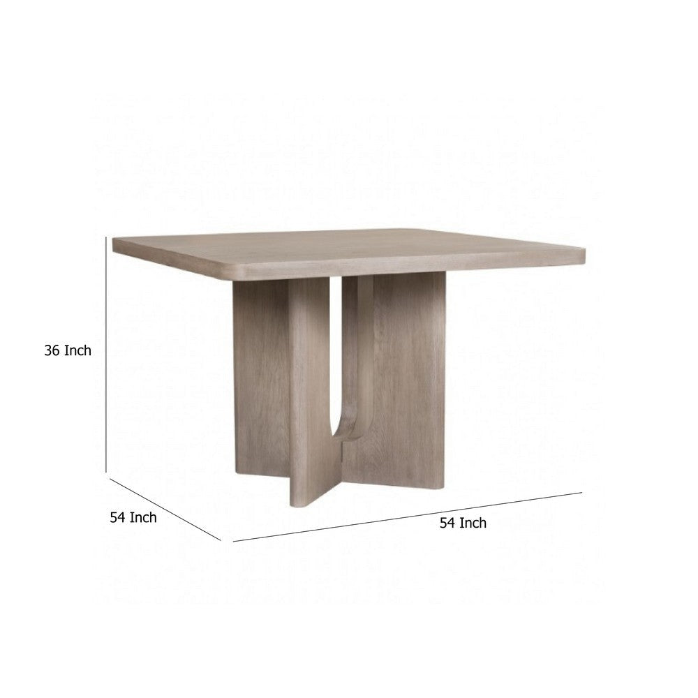 Zoko Square Counter Height Table | Pedestal Base White Wash Oak Finish BM333729