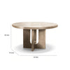 Zoko Round Dining Table | Pedestal Base | White Wash Solid Wood 54"