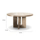 Zoko Round Dining Table | Pedestal Base | White Wash Solid Wood 54"