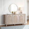 Zoko Sideboard Buffet Console | Arched Design Doors | 77" White Wash
