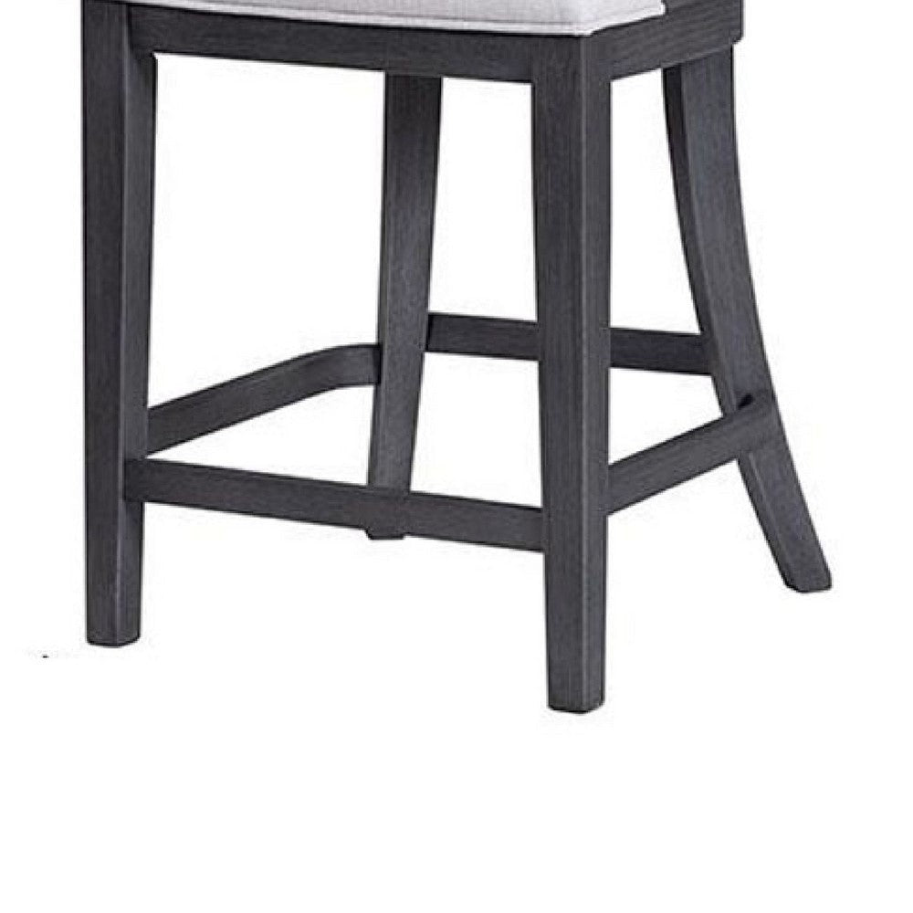 Zoko Counter Height Chair Set of 2 | Curved Cut Out Back | Gray Wood BM333733