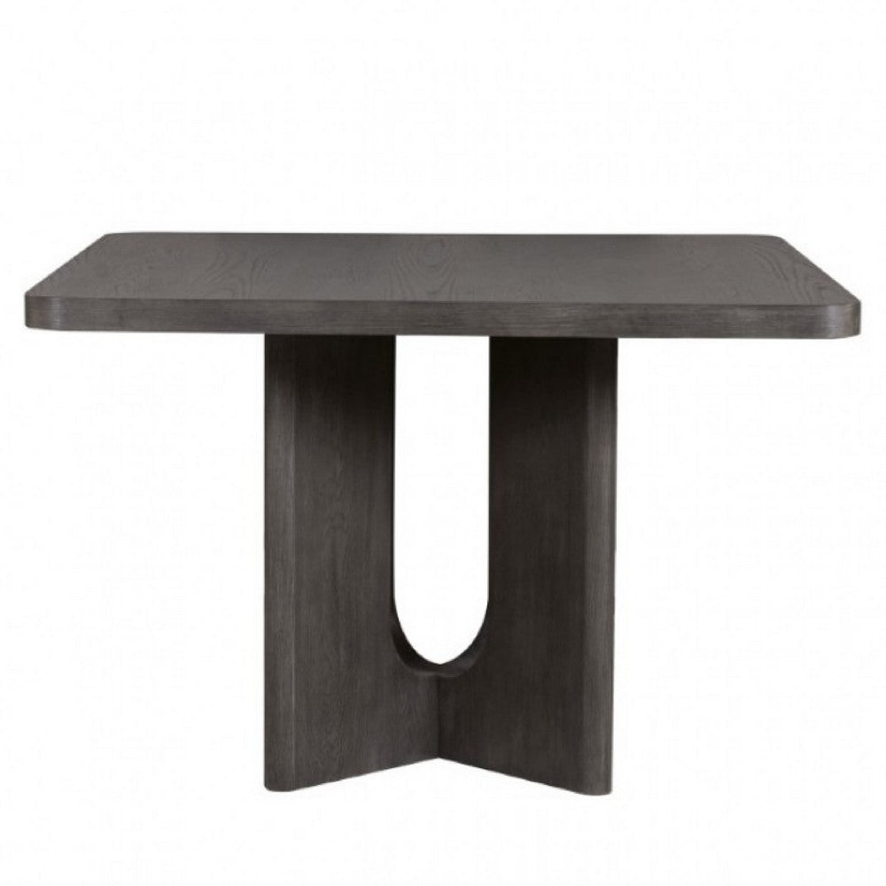 Zoko Square Counter Height Dining Table | Pedestal Base Ash Gray Wood