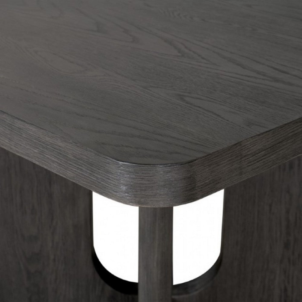 Zoko Square Counter Height Dining Table | Pedestal Base Ash Gray Wood