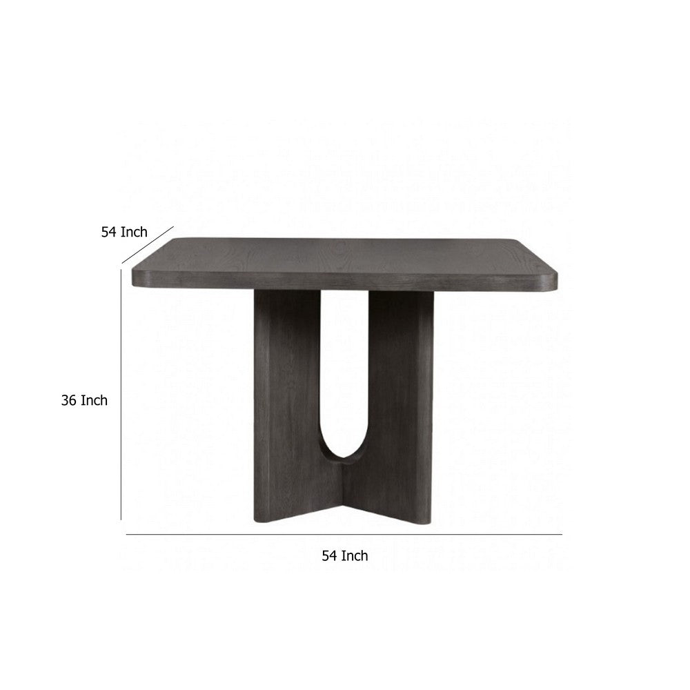 Zoko Square Counter Height Dining Table | Pedestal Base Ash Gray Wood