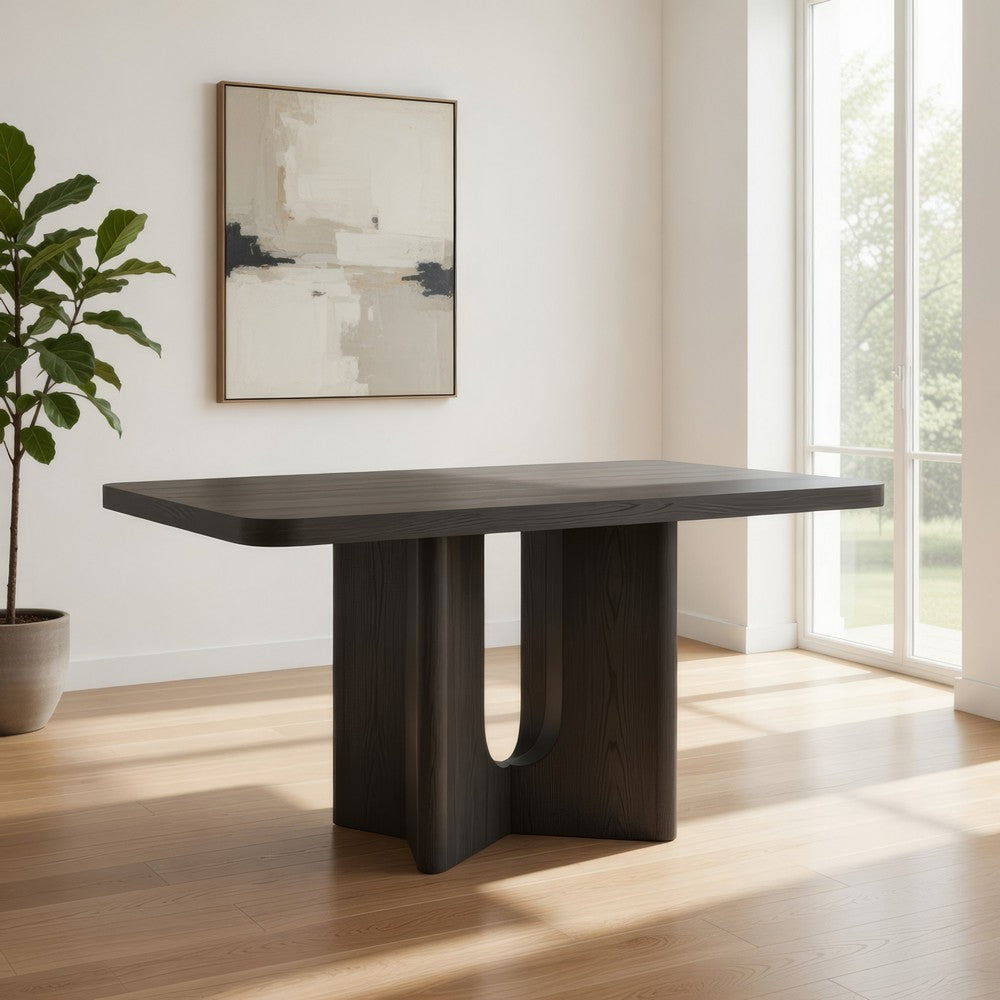 Zoko Square Counter Height Dining Table | Pedestal Base Ash Gray Wood