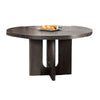 Zoko Round Dining Table | Pedestal Base | Ash Gray | Solid Wood 54"