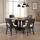 Zoko Round Dining Table | Pedestal Base | Ash Gray | Solid Wood 54"