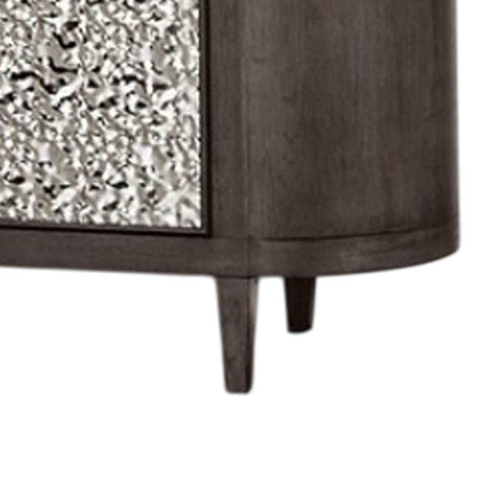 Zoko Sideboard Buffet Console | 2 Doors | Chrome | Ash Gray Wood 60’’ BM333737