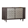 Zoko Sideboard Buffet Console | 2 Doors | Chrome | Ash Gray Wood 60"