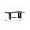 Zoko Dining Table | Pedestal Base | Dark Ash Gray | Solid Wood 83"