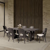 Zoko Dining Table | Pedestal Base | Dark Ash Gray | Solid Wood 83"