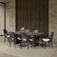 Zoko Dining Table | Pedestal Base | Dark Ash Gray | Solid Wood 83"