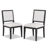 Ginie Dining Side Chair Set of 2 | Farmhouse Legs | Black Rubberwood