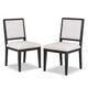 Ginie Dining Side Chair Set of 2 | Farmhouse Legs | Black Rubberwood