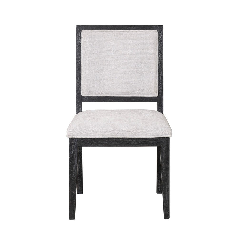 Ginie Dining Side Chair Set of 2 | Farmhouse Legs | Black Rubberwood BM333739