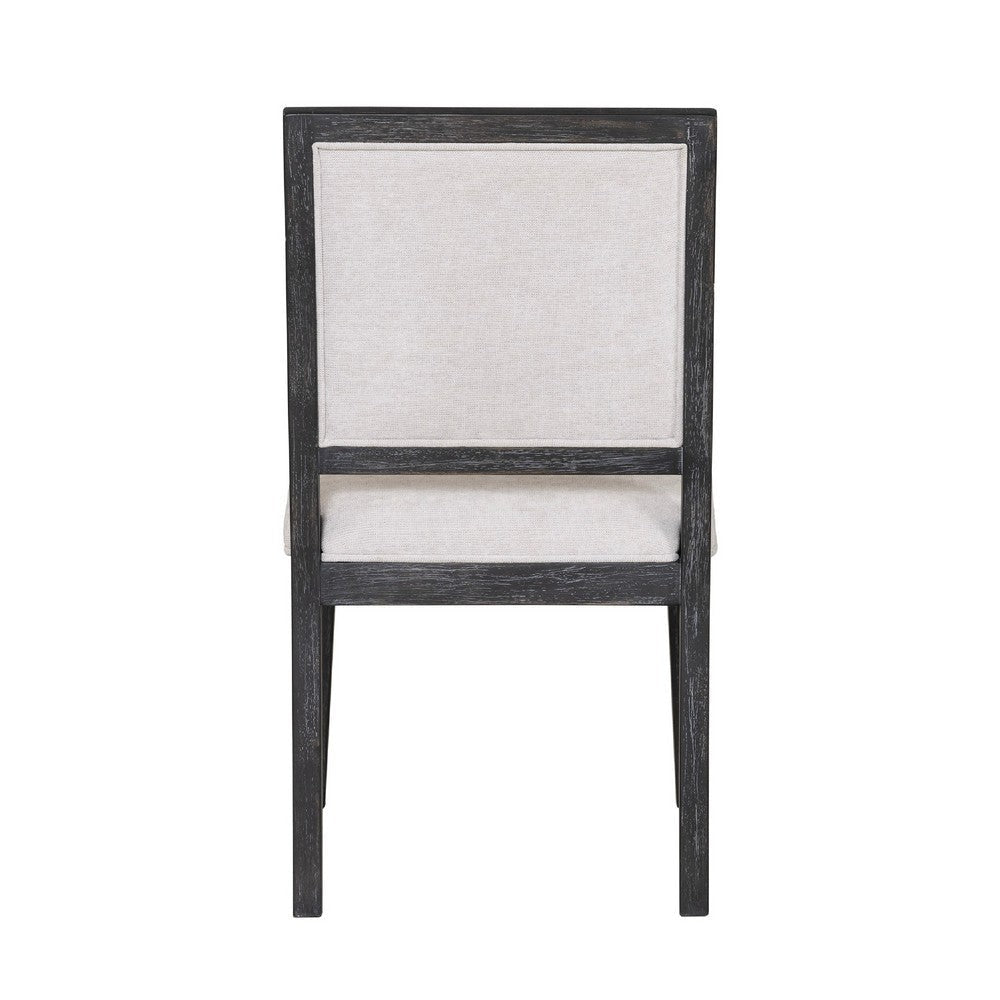 Ginie Dining Side Chair Set of 2 | Farmhouse Legs | Black Rubberwood BM333739