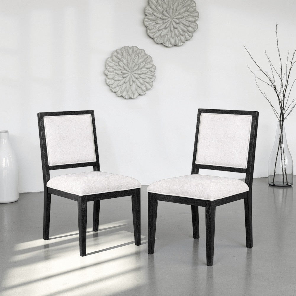 Ginie Dining Side Chair Set of 2 | Farmhouse Legs | Black Rubberwood BM333739