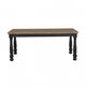 Ginie Dining Table | Farmhouse Legs | Rectangular Oak Black Wood 78"