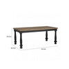 Ginie Dining Table | Farmhouse Legs | Rectangular Oak Black Wood 78"