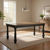 Ginie Dining Table | Farmhouse Legs | Rectangular Oak Black Wood 78"
