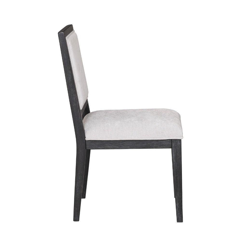 Kizie Dining Side Chair Set of 2 | Farmhouse Panel Design | Black Wood BM333741