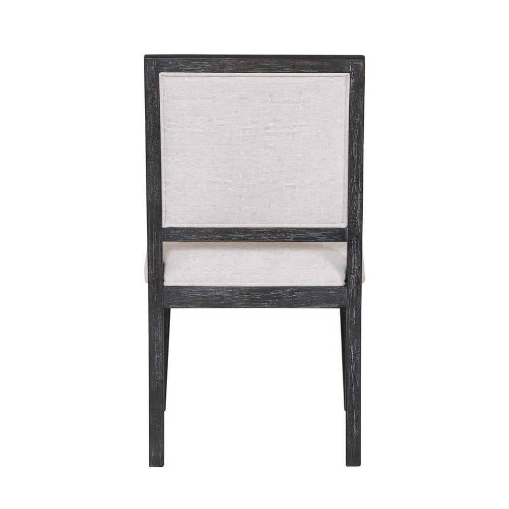 Kizie Dining Side Chair Set of 2 | Farmhouse Panel Design | Black Wood BM333741