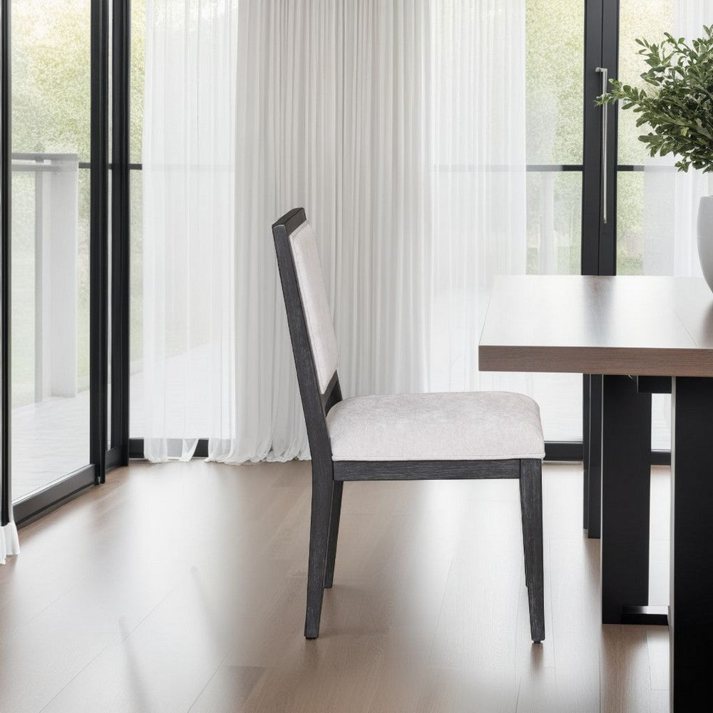 Kizie Dining Side Chair Set of 2 | Farmhouse Panel Design | Black Wood