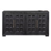 Kizie Sideboard Buffet Console 4 Doors and Shelves | Black Wood 66"
