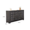 Kizie Sideboard Buffet Console 4 Doors and Shelves | Black Wood 66"