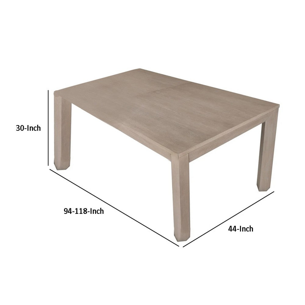 Kizie Dining Table | 94-118" Extendable Top | Tawny Brown Rubberwood