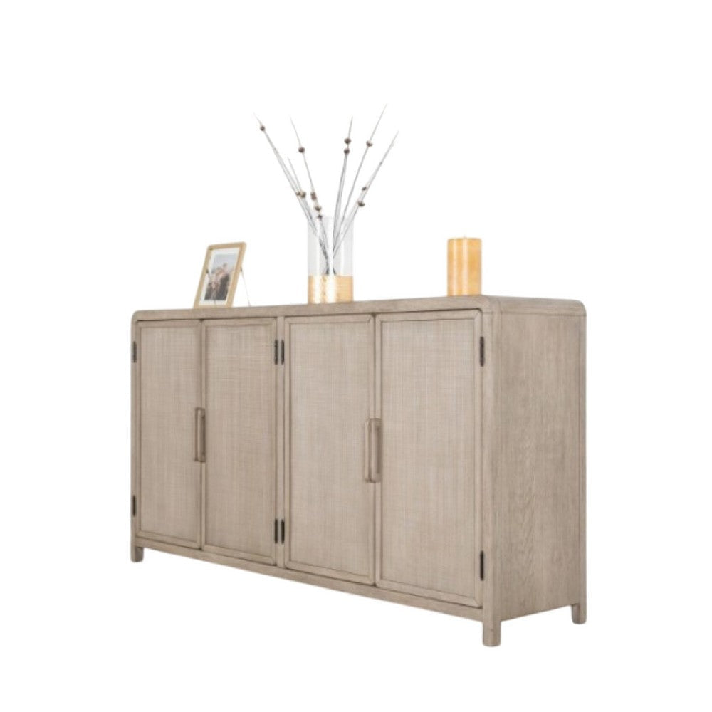 Giva Sideboard Buffet Console 4 Doors | Rattan Patterns | Brown 68"