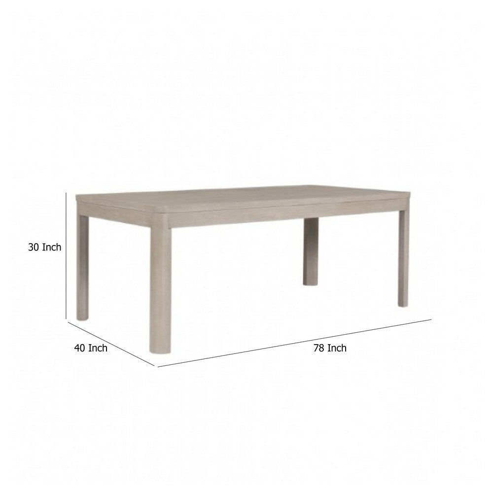 Giva Dining Table | Farmhouse Rectangular Natural Brown Wood 78’’ BM333749