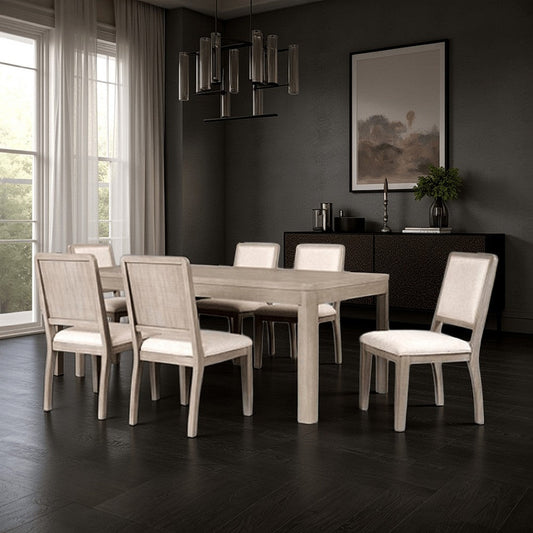 Giva Dining Table | Farmhouse Rectangular Natural Brown Wood 78"