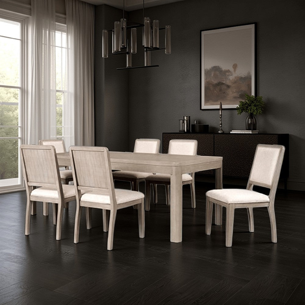 Giva Dining Table | Farmhouse Rectangular Natural Brown Wood 78"