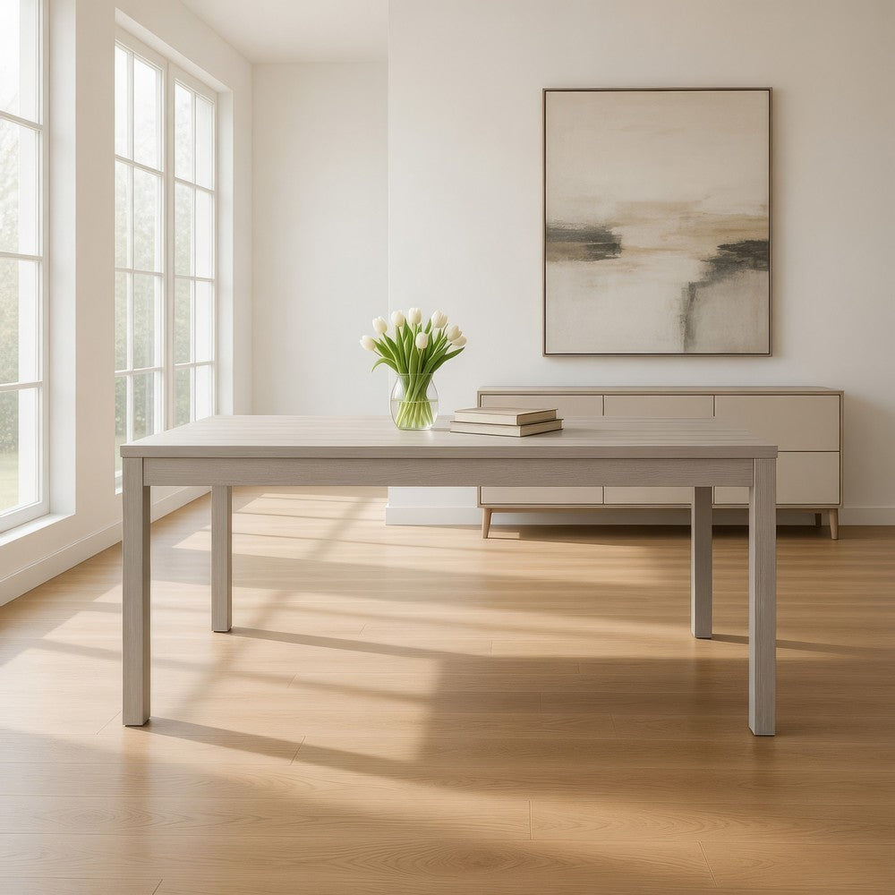 Giva Dining Table | Farmhouse Rectangular Natural Brown Wood 78"