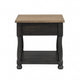 Ginie End Table | 1 Drawer | Black and Brown Solid Rubberwood | 24’’
