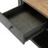 Ginie End Table | 1 Drawer | Black and Brown Solid Rubberwood | 24’’