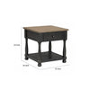 Ginie End Table | 1 Drawer | Black and Brown Solid Rubberwood | 24’’